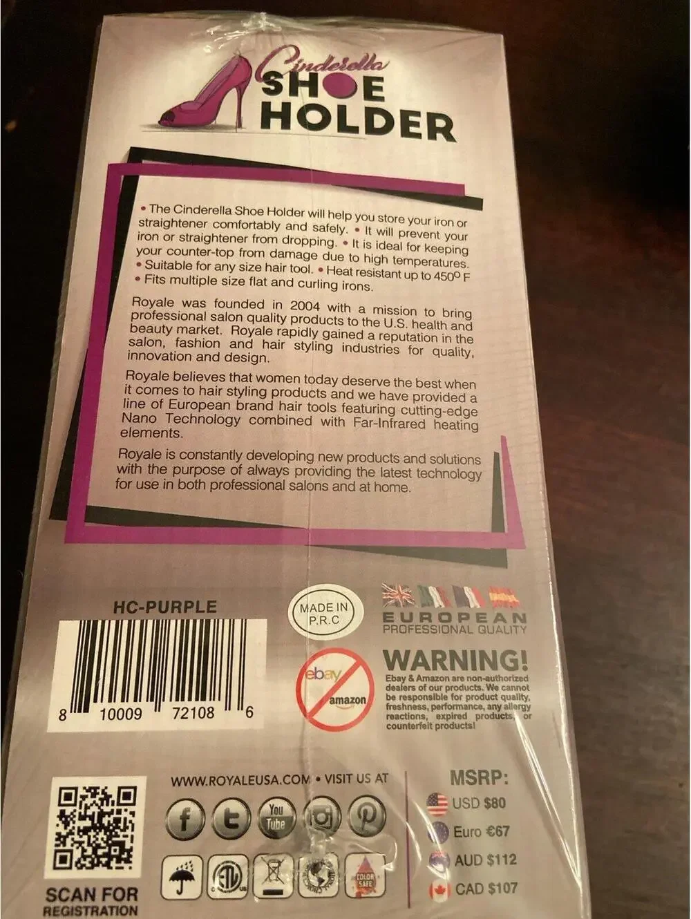 Shoe flat/curling iron holder